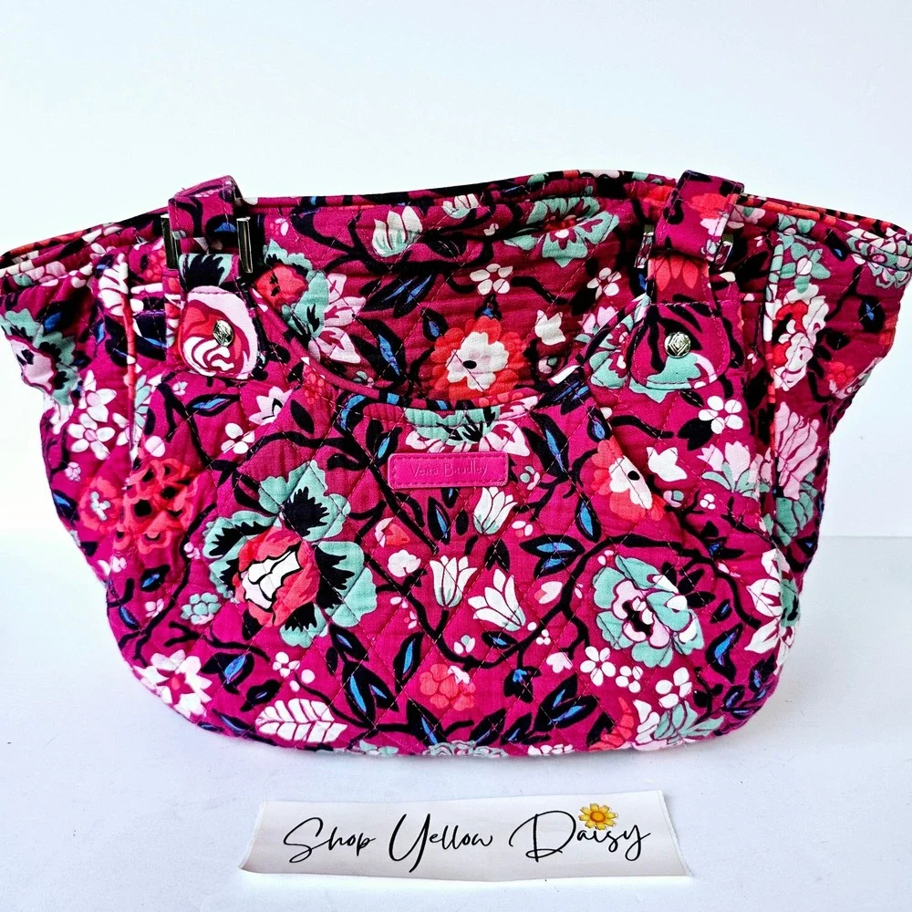 Vera Bradley Floral Quilted Shoulder Bag Pink‎ Cottagecore Preppy Pixie Blooms